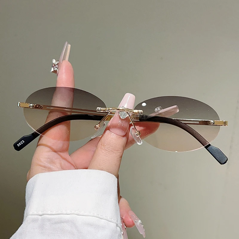 Designer Sunglasses - Lunettes de soleil ovales sans monture