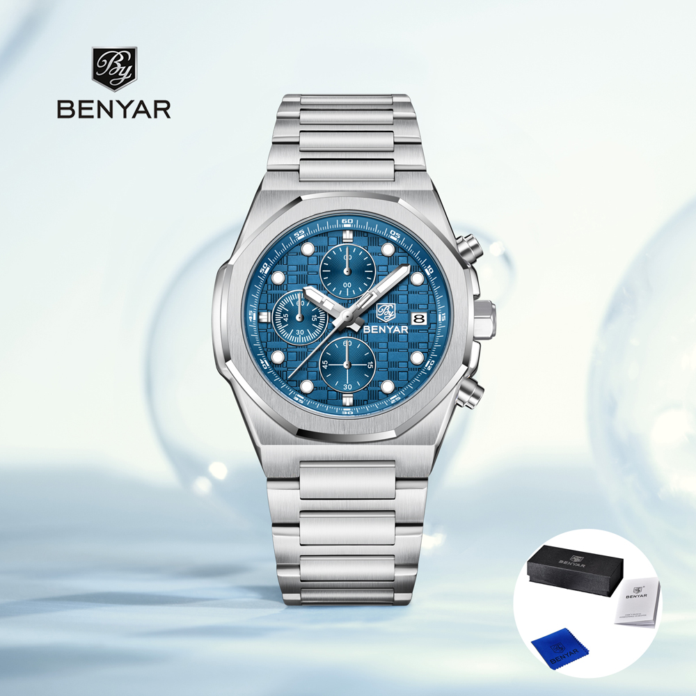 Luxury Watch Men - BENYAR – montre-bracelet à Quartz pour