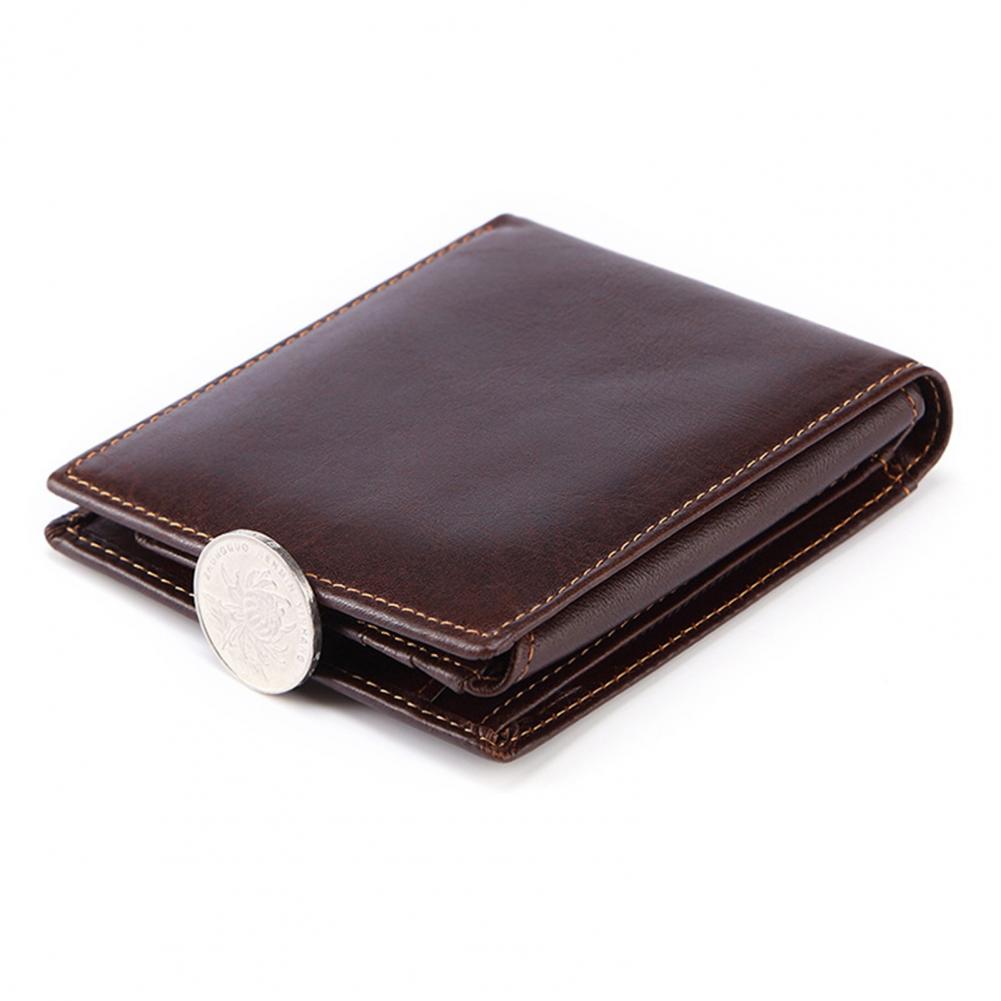Leather Wallet Men - Porte-cartes vintage avec protection RFID, portefeuille
