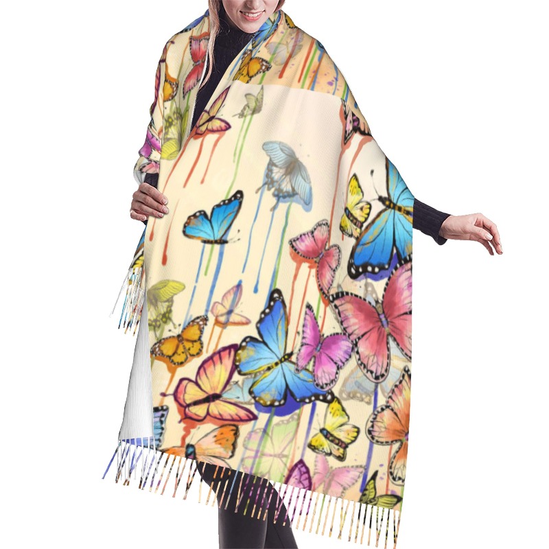 Cashmere Scarf - Écharpe d'hiver en cachemire rétro à