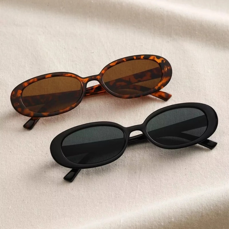 Designer Sunglasses - Lunettes de soleil ovales vintage pour