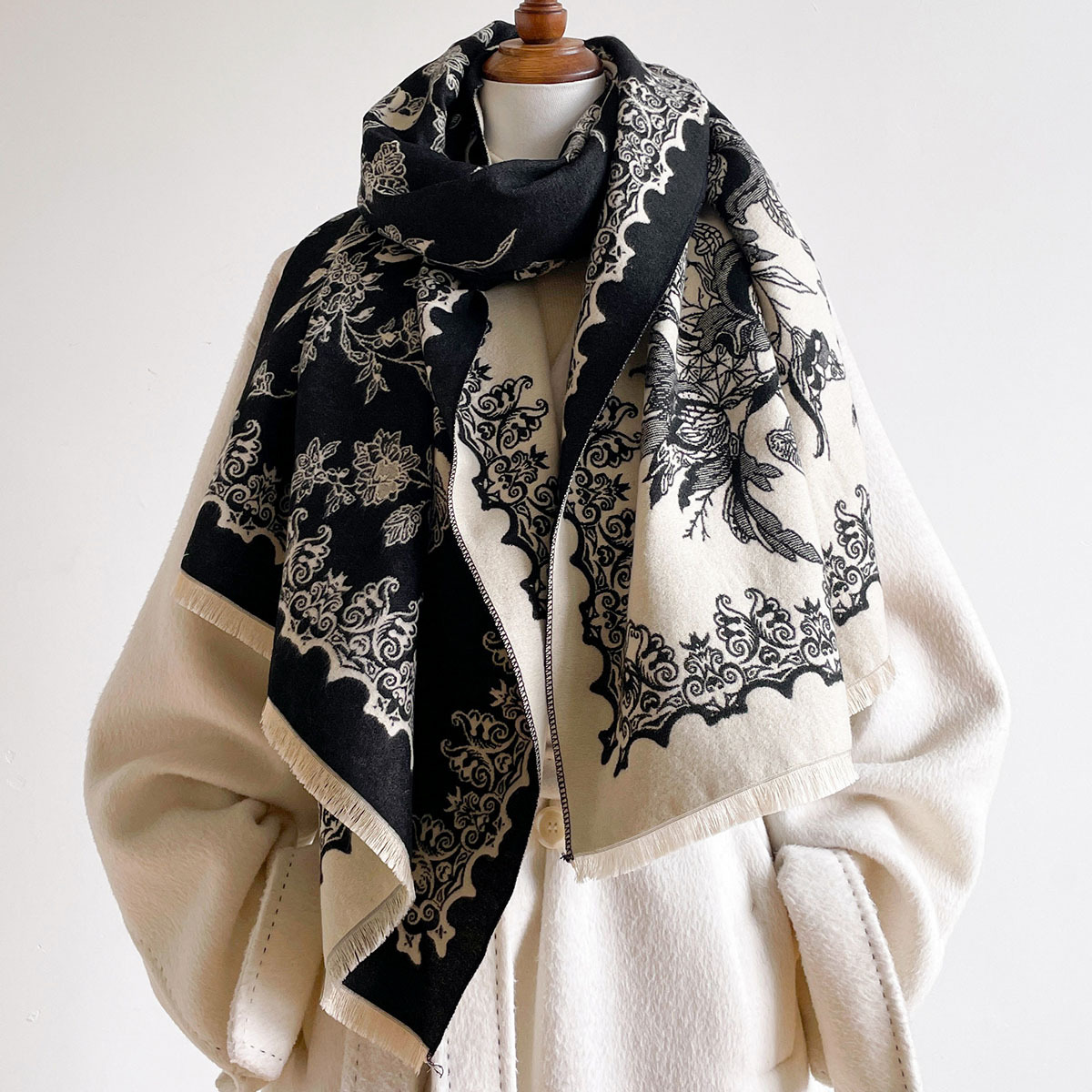 Cashmere Scarf - Écharpe en imitation cachemire pour femme,
