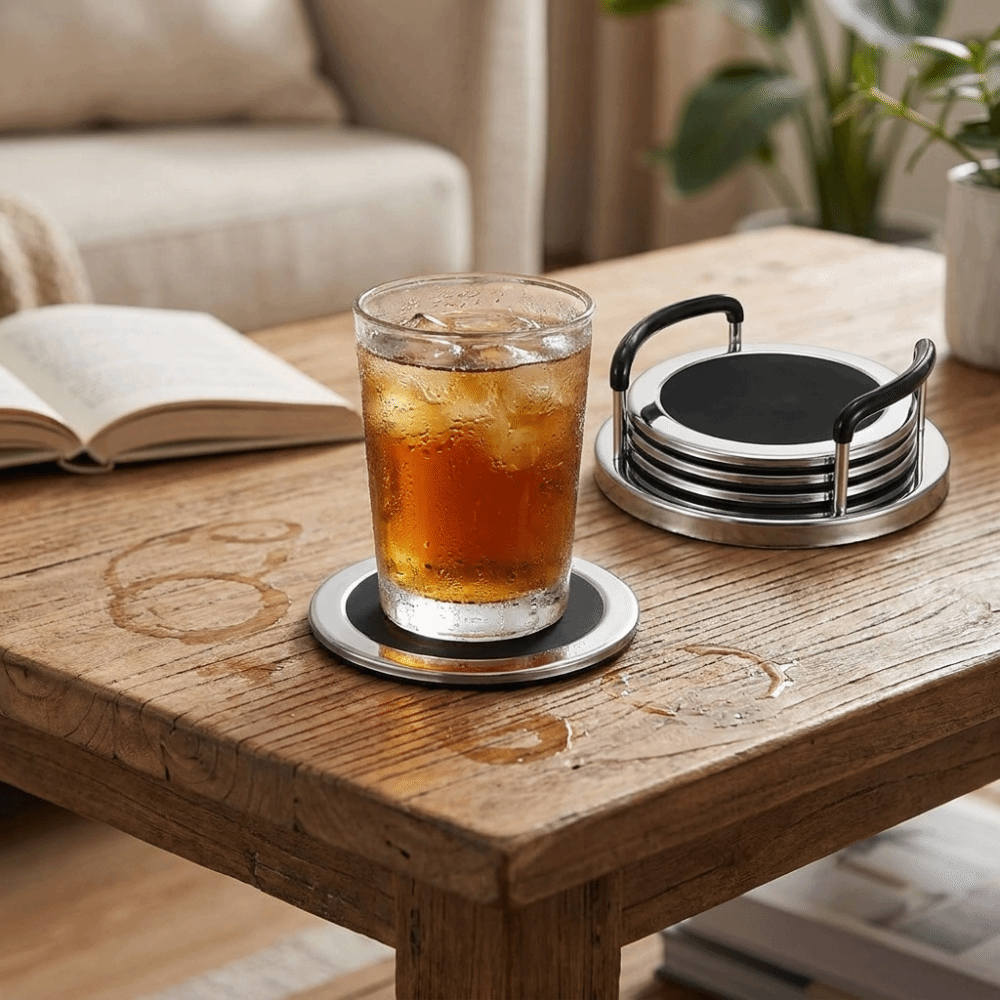 Lot de 6 sous-verres ronds en  - Marble Coaster Set avis et prix