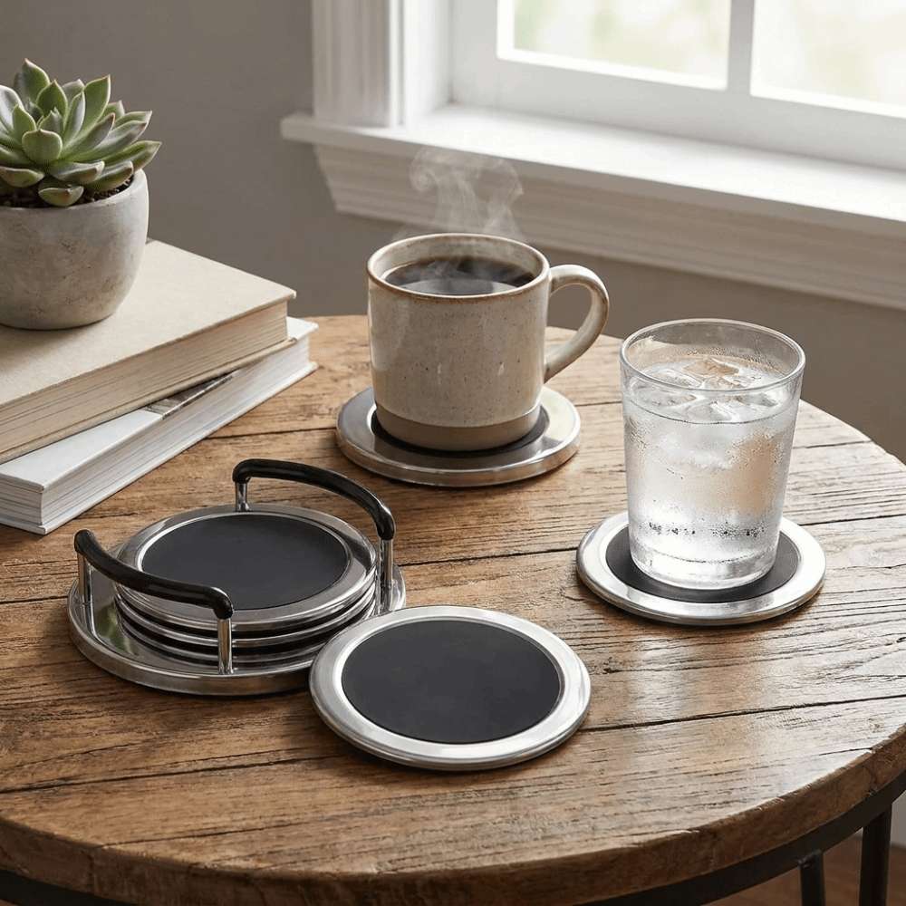 Lot de 6 sous-verres ronds en  - Marble Coaster Set avis et prix