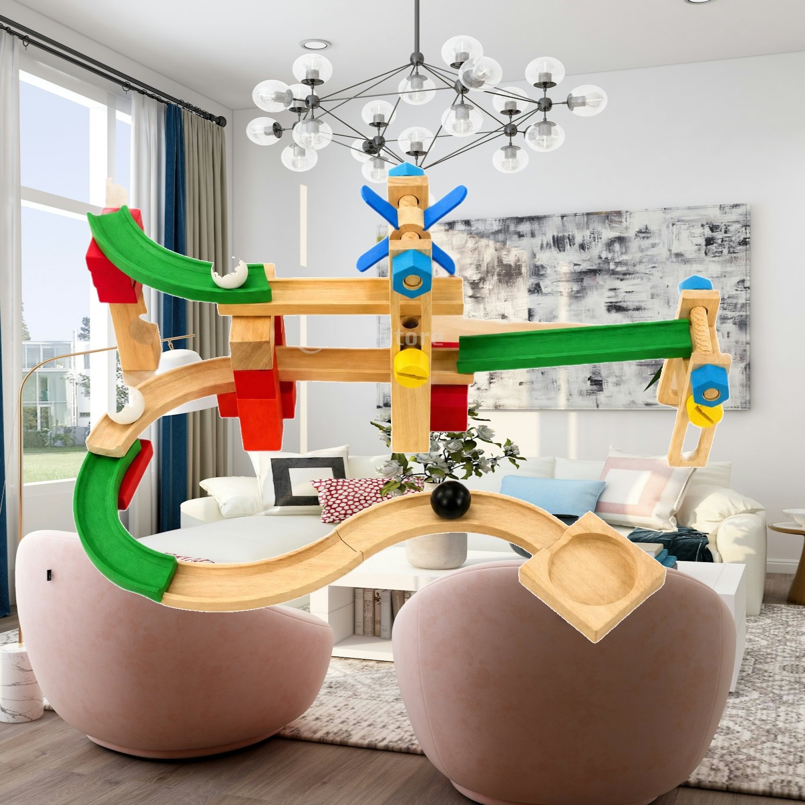 Piste de billes en bois pour e - Marble Coaster Set avis et prix
